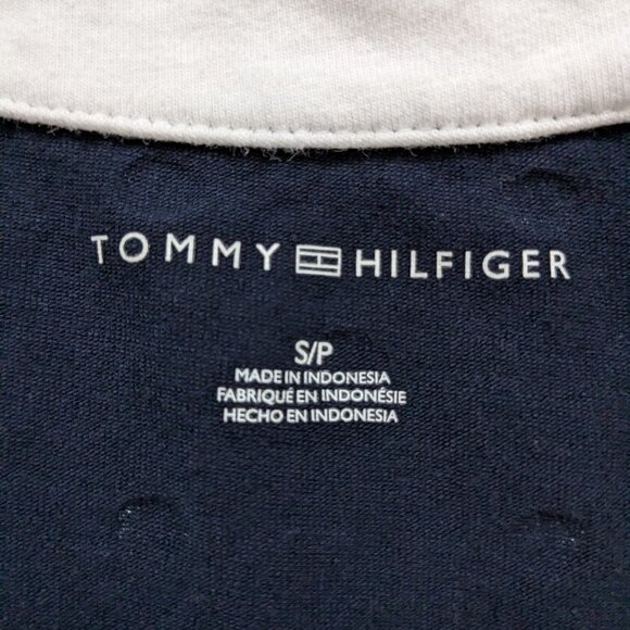 TOMMY HILFIGER Women's Navy with White Polka Dot Dress Size Small - Picture 5 of 5